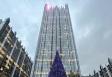 Ice skating at PPG Place