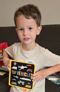Child holding a book