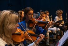 People playing in an orchestra