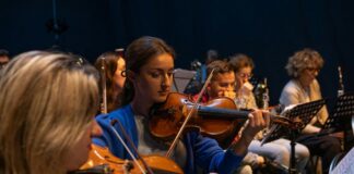 People playing in an orchestra